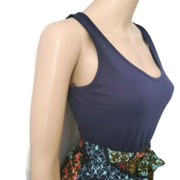 Love Fire Women's Belted Waist Multicolor Print Maxi Summer Dress Size Medium - Picture 6 of 11